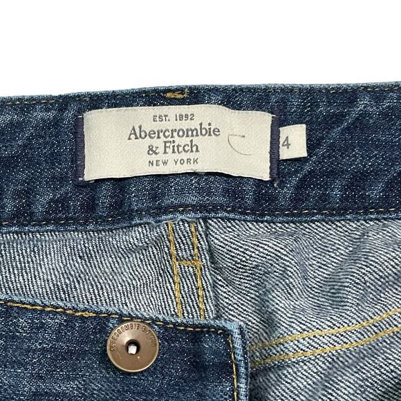 Abercrombie and Fitch Womens Jeans Size 4 Distressed Capri Blue Jeans Dark Wash - Picture 8 of 12